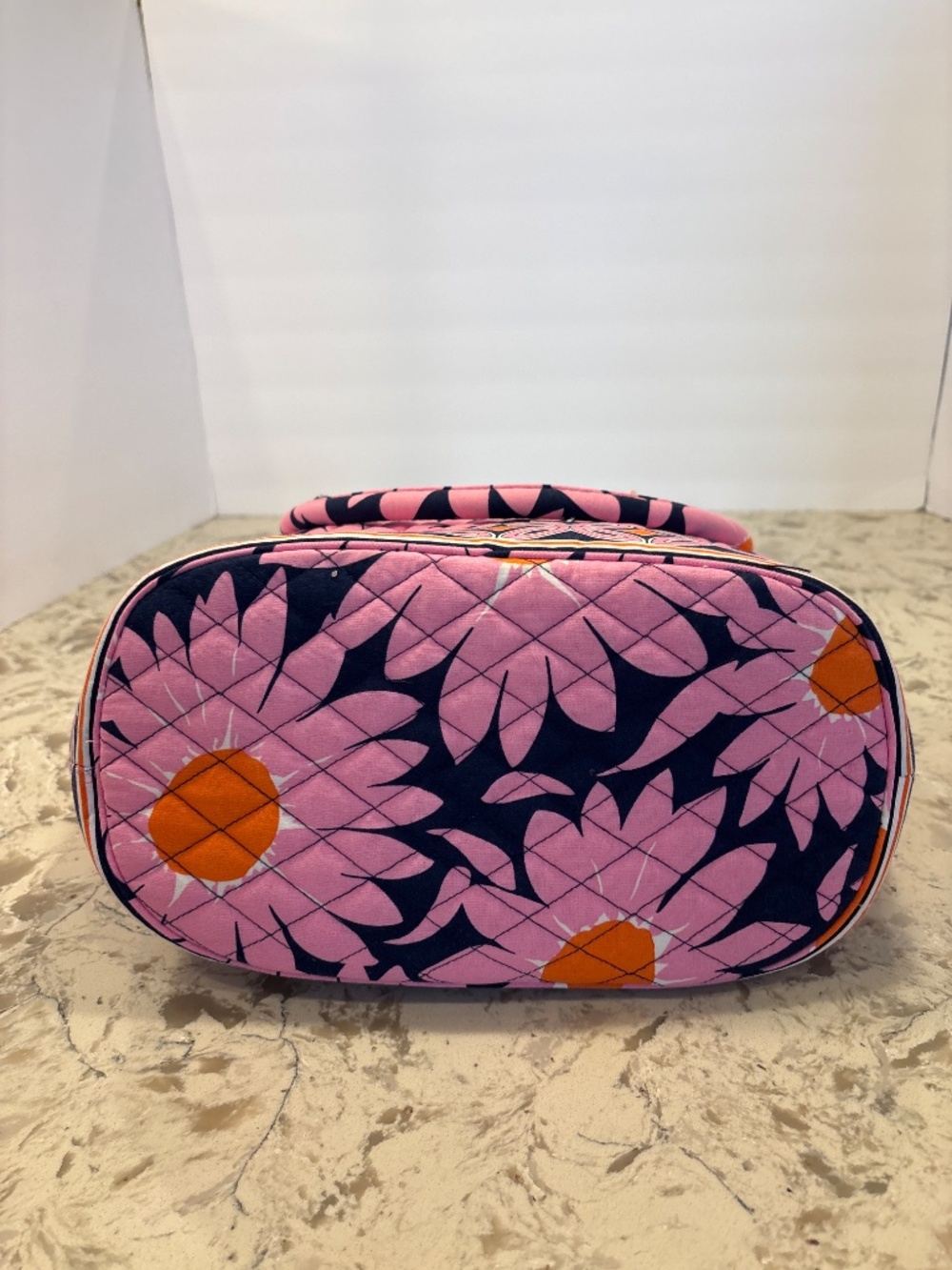 Vera Bradley Angie Loves Me Pink Navy Orange Floral Tote Bag NWT - Picture 5 of 7